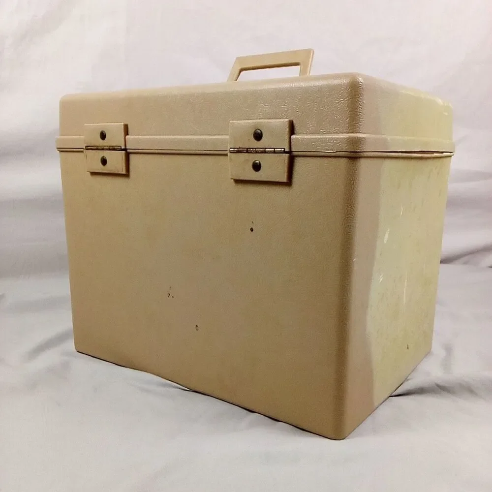 Sterling Jumbo Letter File Storage Box Large Vintage Archive Almond Cream Bin